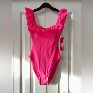 NWT Lilly Pulitzer Aemma Ruffle Swimsuit Roxie Pink Size 2